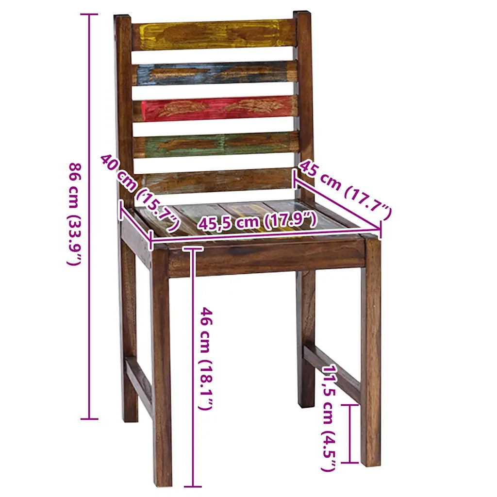 Sedie da Pranzo 2 pz in Legno Massello di Recupero 326179
