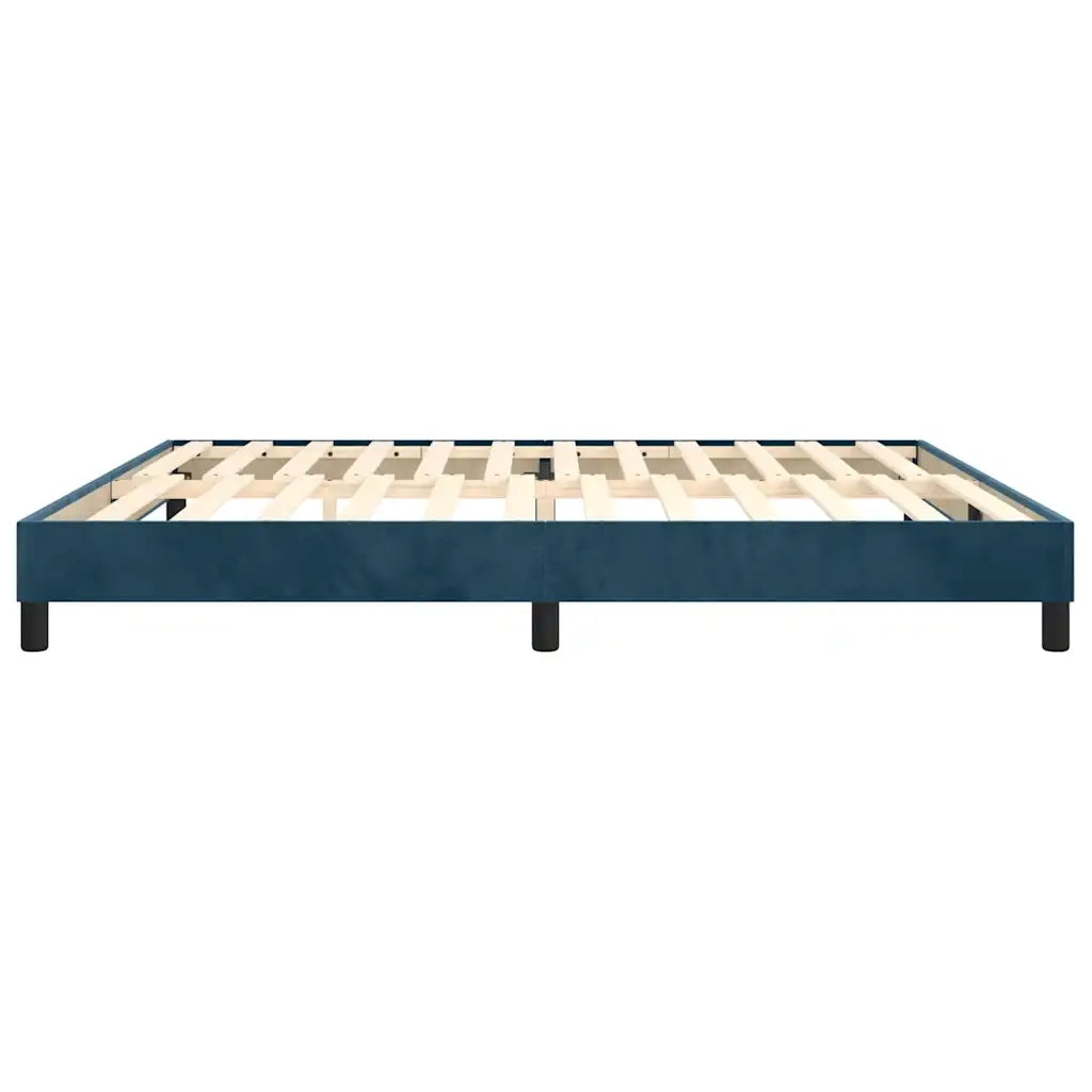 Struttura Letto a Rete a Molle-Giroletto Blu Scuro 200x200 cm in Velluto 753252