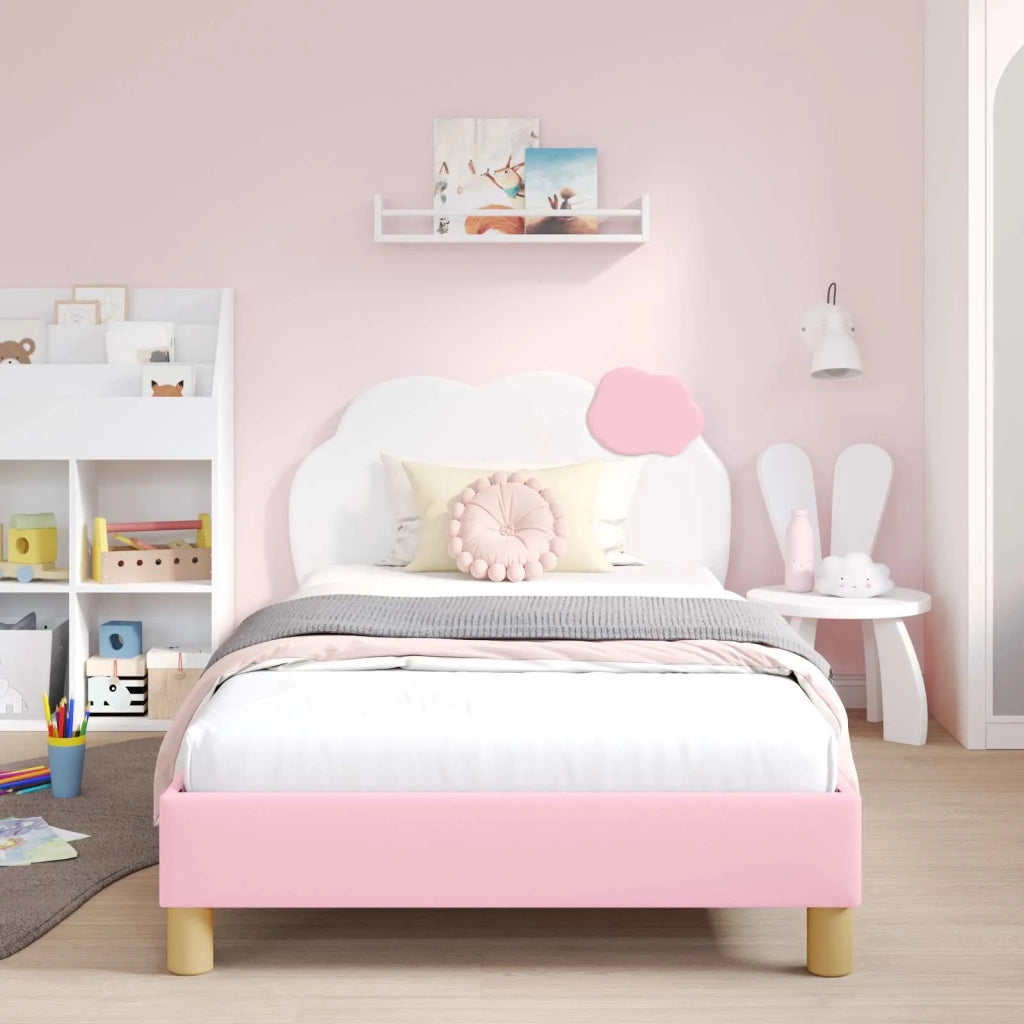 Struttura letto bambini con testata Rosa 80 x 200 cm PU