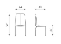 Set 4 Sedie 43x44xH92 cm in Similpelle Viva Grigio Chiaro cromo
