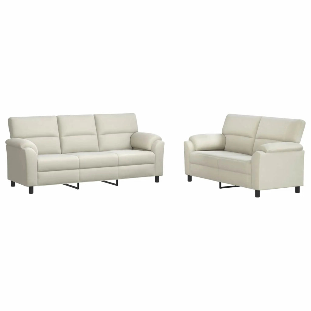 Set di divani 2 pcs Crema Velluto 3430512