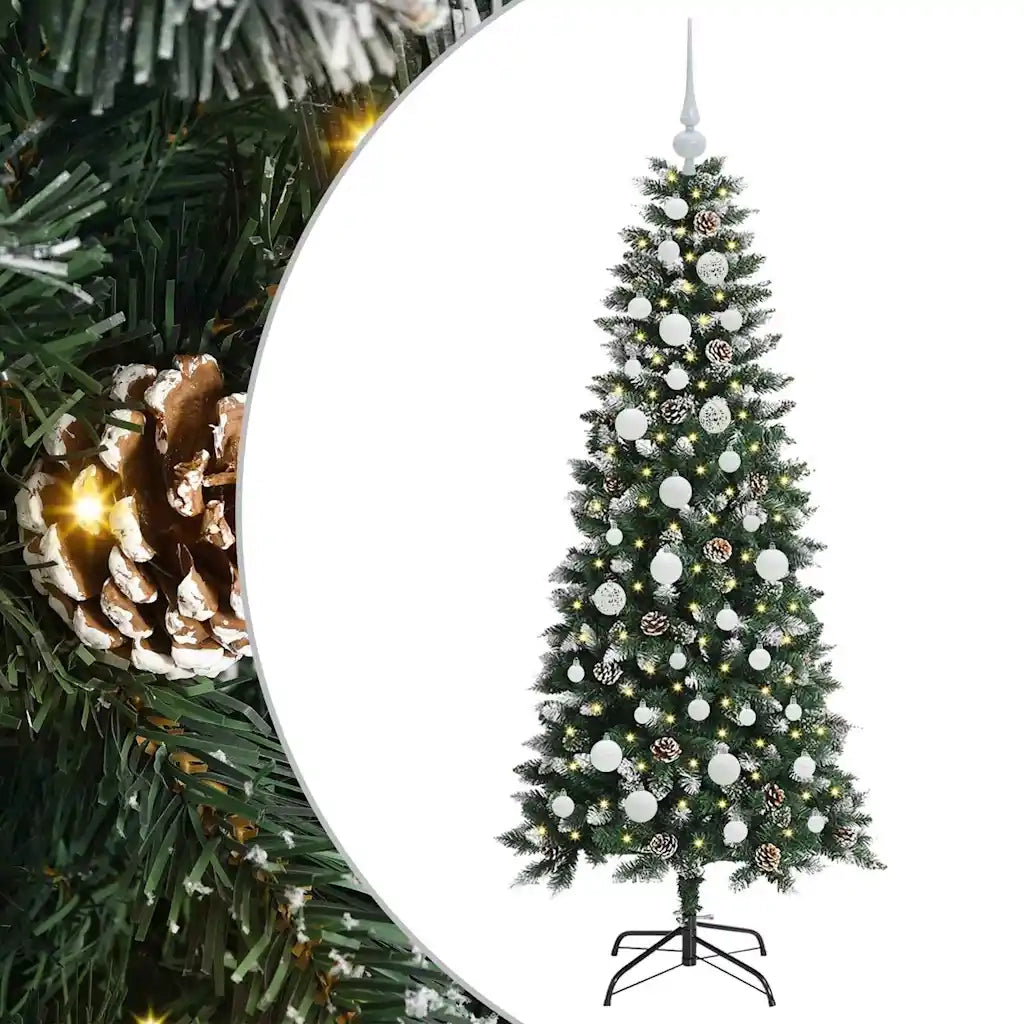 Albero di Natale artificiale con 150 LED Verde 150 cm 3395811