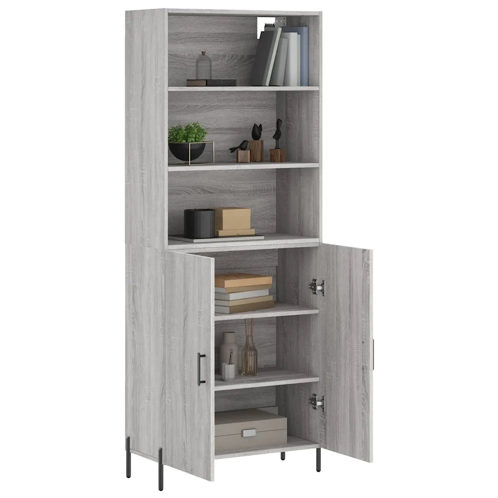 Credenza Grigio Sonoma 69,5x34x180 cm in Legno Multistratocod mxl 125590