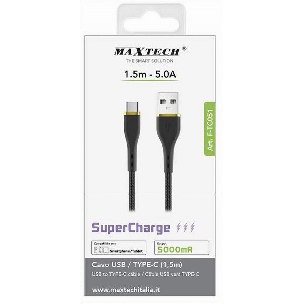 Trade Shop - Cavo Usb Type-c 1.5mt Supercharge Ricarica Dati 5a Per Smartphone Tablet F-tc051 -