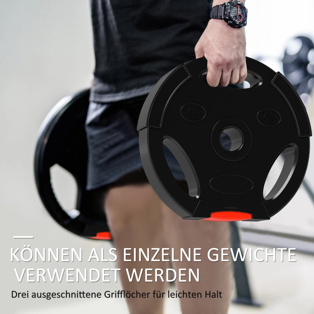 Set di dischi da 20 kg per bilanciere ¨C zephmum ¨C 2x7,5 kg + 2x5 kg, nero