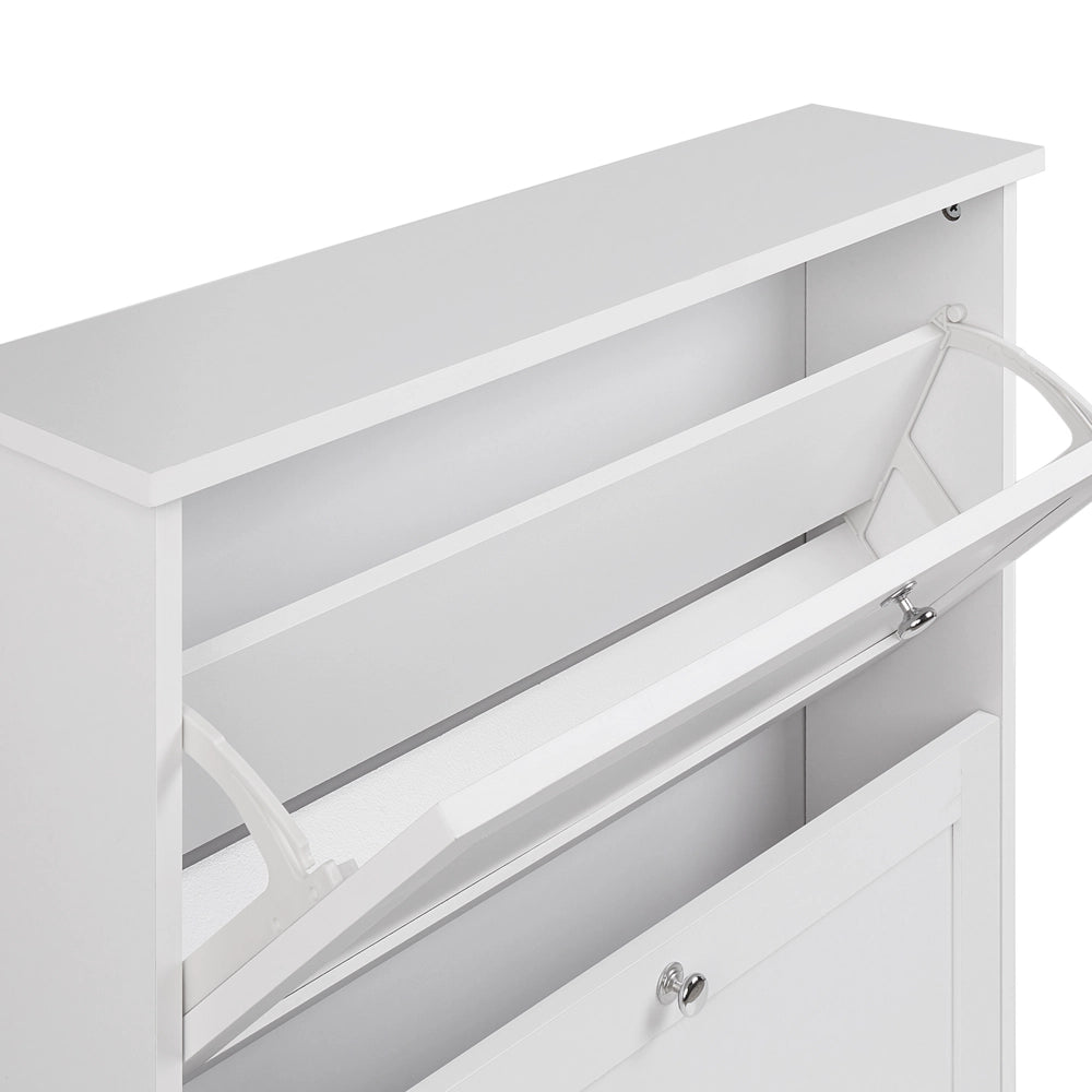 Scarpiera 2 scomparti in truciolato bianco design moderno