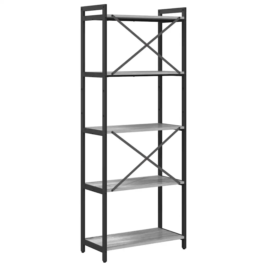 vidaXL Libreria Grigio sonoma 60 x 30 x 153 cm Legno multistrato