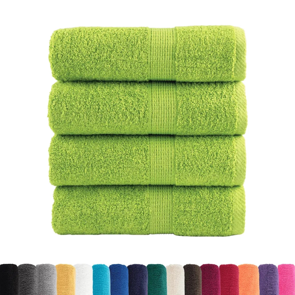 Asciugamani Premium SOLUND 4 pz Verde Mela 30x30 cm 600 g/m² 137492