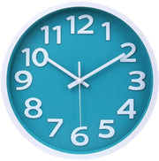 Orologio da parete, stile, non ticca, funziona con batterie, orologi decorativi analogici facili da leggere per camera da letto, ufficio, casa, terrazzo, piscina, decorazione veranda, 12 pollici, acqua