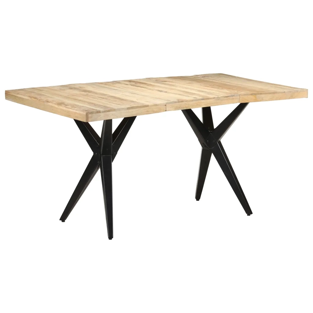 Tavolo da Pranzo 160x80x76 cm in Legno Massello di Mango Grezzo cod mxl 65526