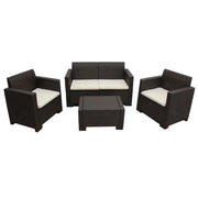 SALOTTO NEBRASKA A 2 POSTI IN WICKER MARRONE