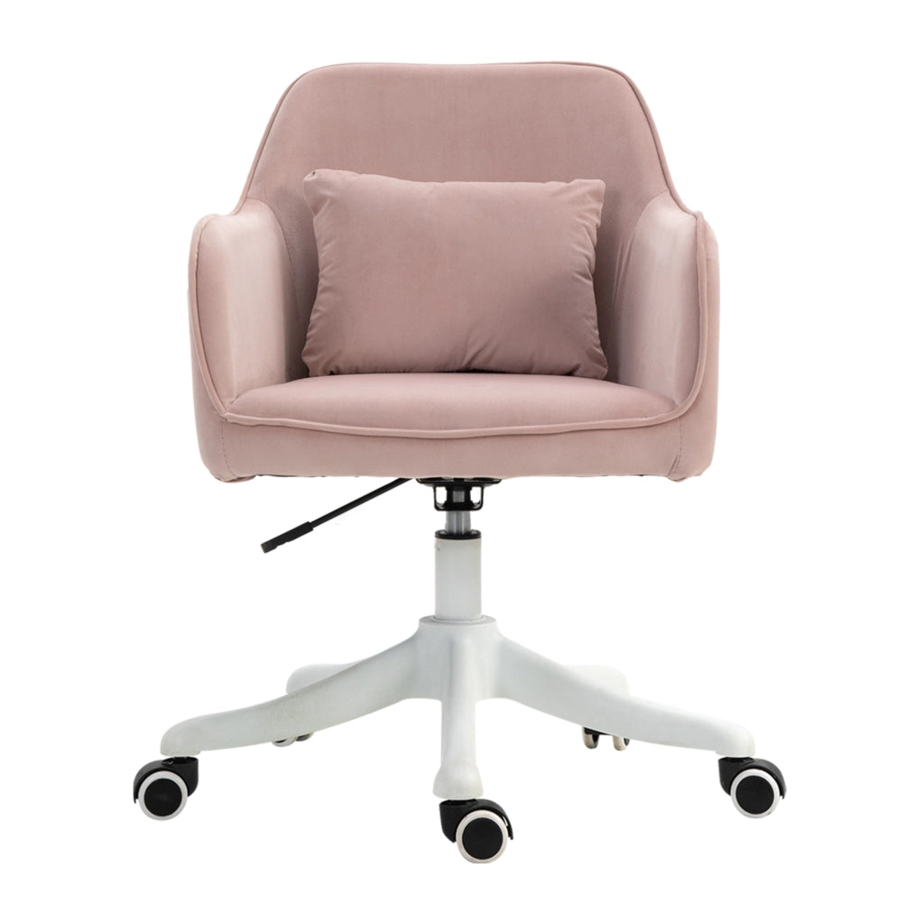 Sedia da ufficio con massaggio in velluto rosa