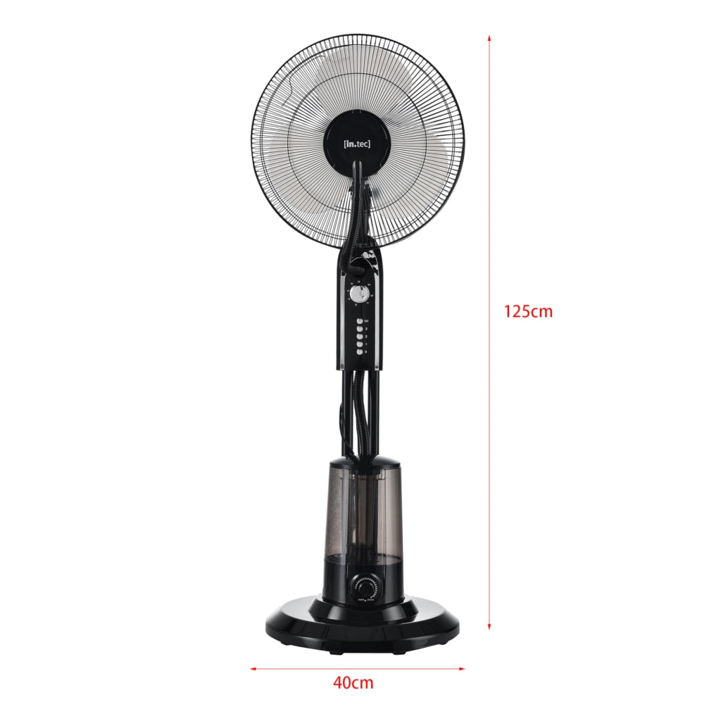 Ventilatore a Piantana con Nebulizzatore con 3 Velocitá e Modalitá Oscillazione con Inclinazione Testa Motore 75W Timer