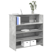 Banco Reception Grigio Cemento 100x50x103,5cm Legno Multistrato