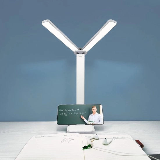 Lampada da scrivania portatile con 3 livelli di illuminazione, alimentata da batterie e ricaricabile, ideale per bambini per leggere, studiare e nella zona notturna.