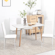 Set di 4 sedie da pranzo bianche imbottite in similpelle