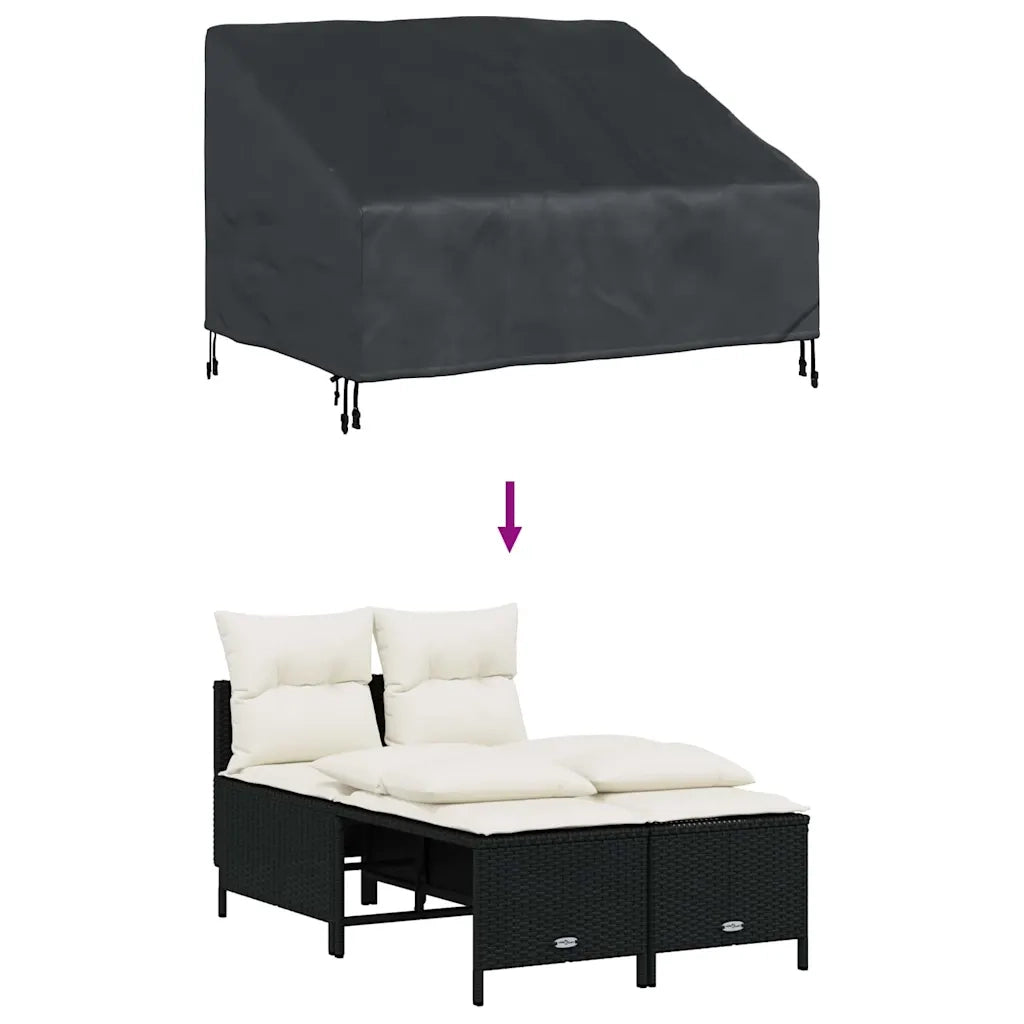 vidaXL Copertura per panchina da giardino 130 x 95 x 40 / 80 cm