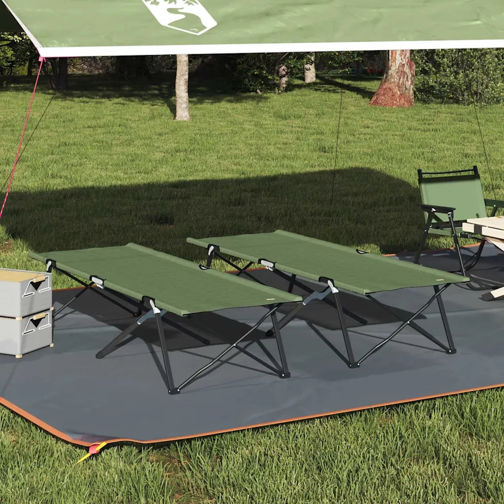 Letto da campeggio pieghevole 2 pz Verde 206 x 76 x 74 cm CFW8523476