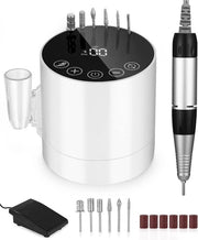 Vibro-nagelvijl elettrico per unghie false 35000 giri/min Manicure-pedicure set con display LCD-tasti touchscreen-pedale per piedi-6 pezzi