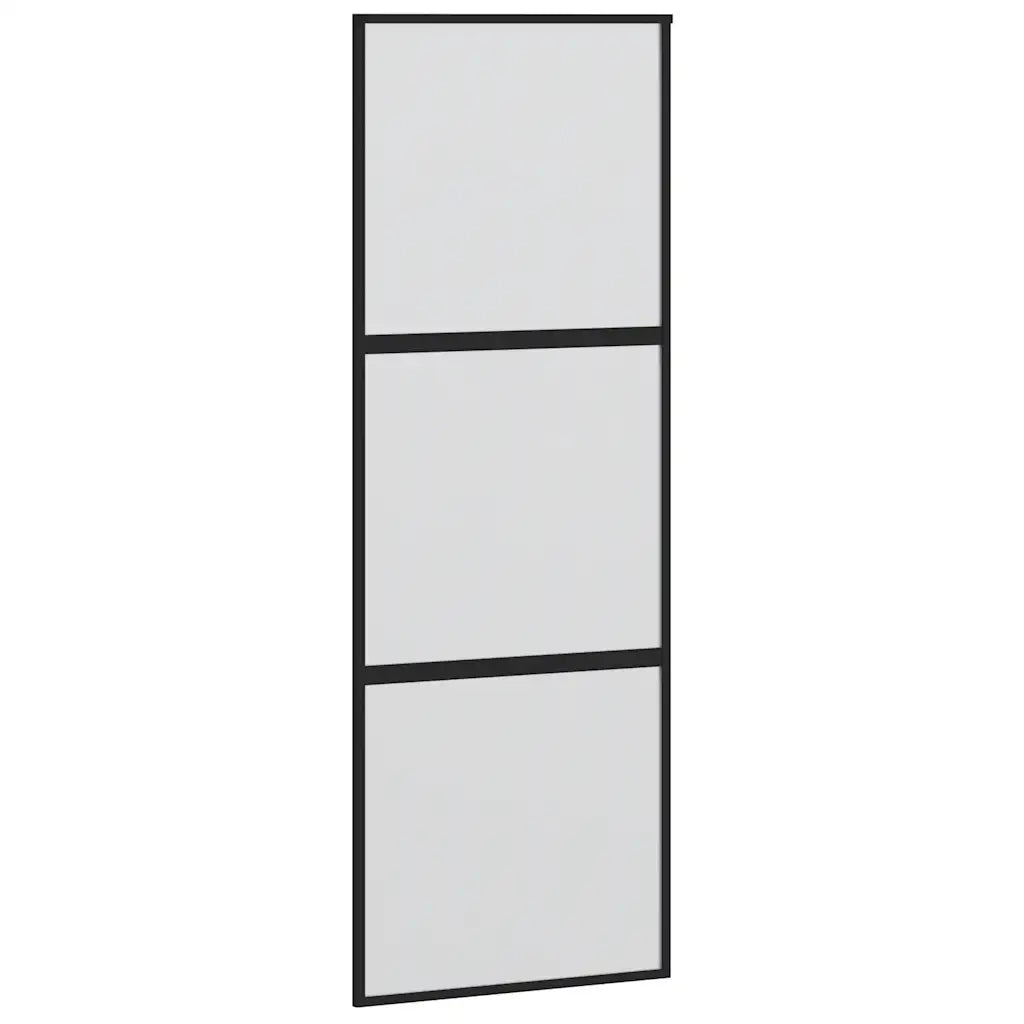 Porta Scorrevole Set Ferramenta Nera 76x205 cm Vetro Temperato