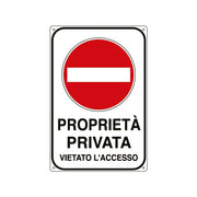 Targa Segnaletica Divieto Accesso Proprieta Priv Pp 20 x 30 cm 10 Pezzi