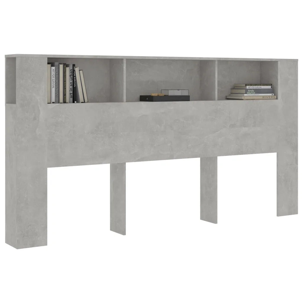 Testiera con Scomparti Grigio Cemento 200x18,5x104,5cm 811956
