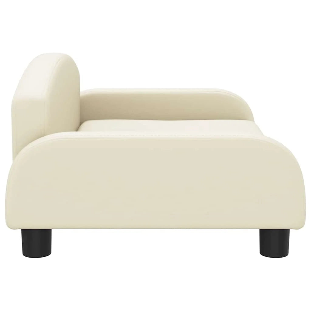 Cuccia per cani a forma di cesto comoda 70 x 45 x 30 cm in similpelle color crema 02_0042822