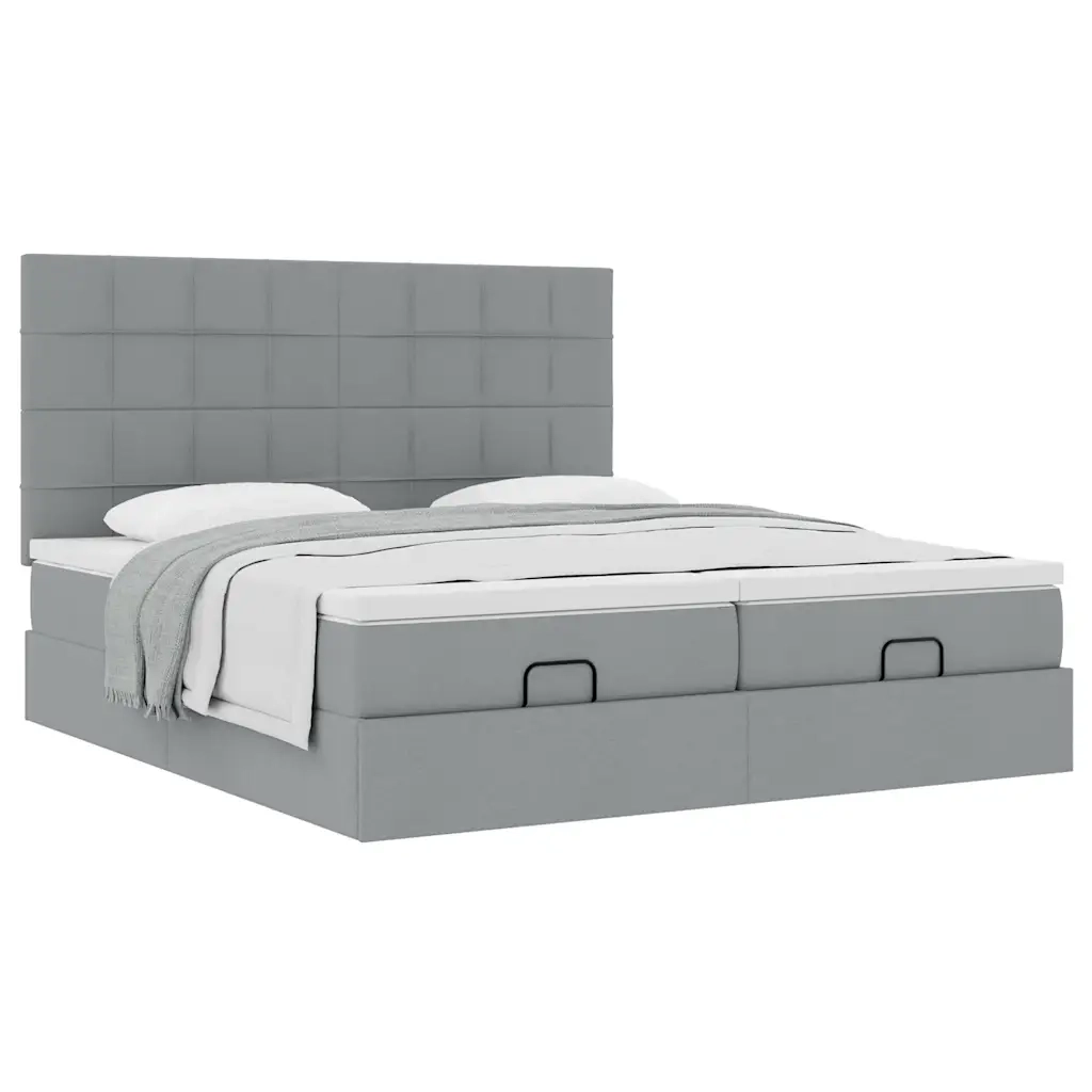 vidaXL Struttura Letto Pouf con Materassi 180x200 cm in Tessuto