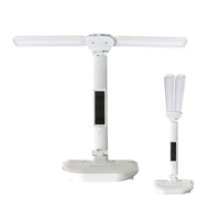 Lampada da scrivania LED bianca a doppia testa con controllo touch