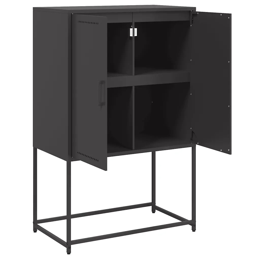 Credenza | Madia | Buffet da pranzo | Armadio da pranzo Nera 68,5x38,5x107 cm in Acciaio