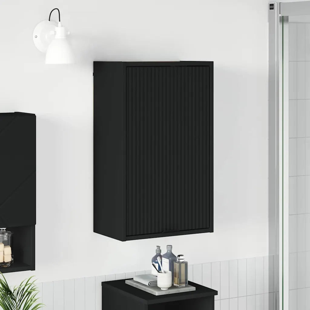 Mobile da Bagno Montaggio a parete Nero 39 x 23,5 x 65 cm 883385