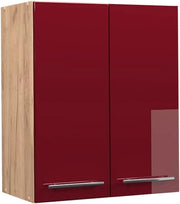 Pensile da cucina Fame-Line, Rosso bordeaux lucido, 60 cm, per la combinazione con altri moduli della serie Fame-Line