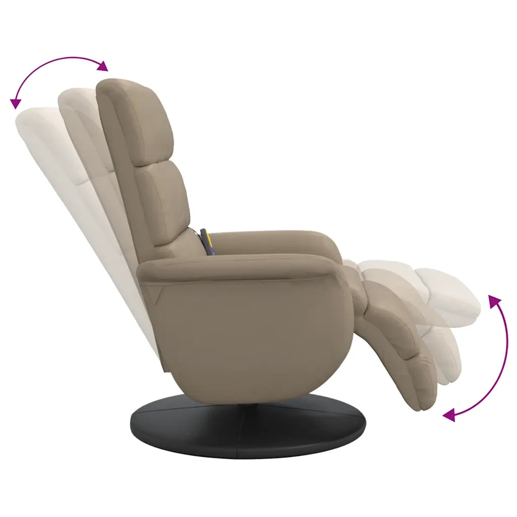 Poltrona Reclinabile Massaggi Poggiapiedi Cappuccino Similpelle 356728