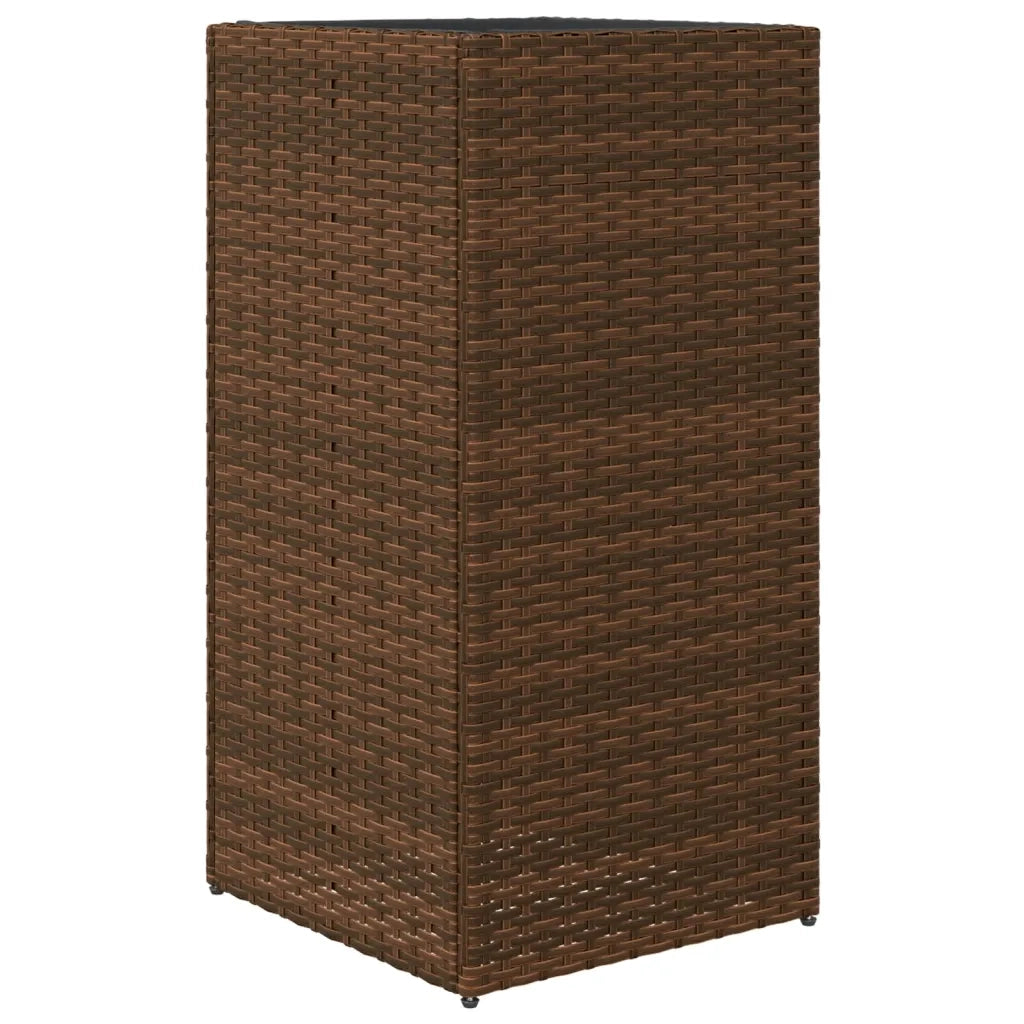 Fioriera | Cassetta per fiori | Vaso da Giardino Marrone 40x40x80 cm in Polyrattan