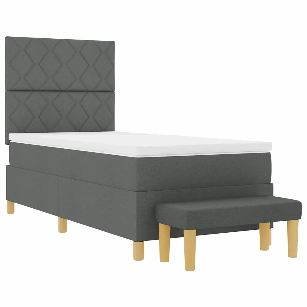 Letto a molle con cuscino Grigio scuro 190 x 90 cm Tessuto 3344339