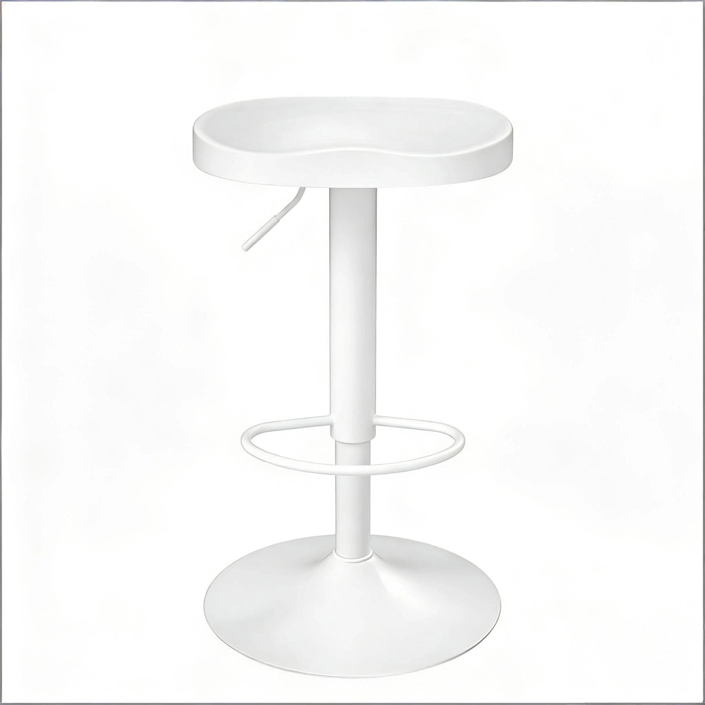 BAR Hocker girevole regolabile 41,5 x 31,5 x 60-81 cm Bianco Legno massello e metallo