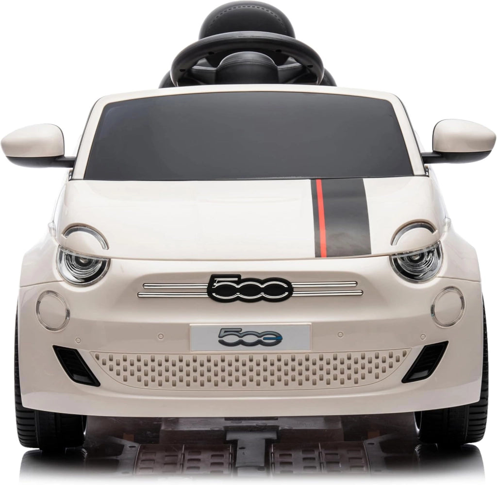 Macchina Elettrica per Bambini Licenza Fiat 500 12V con Telecomando Bianco