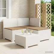 Divano da esterno-Divano da Giardino 3 posti con cuscini in look rattan PP Bianco 998568