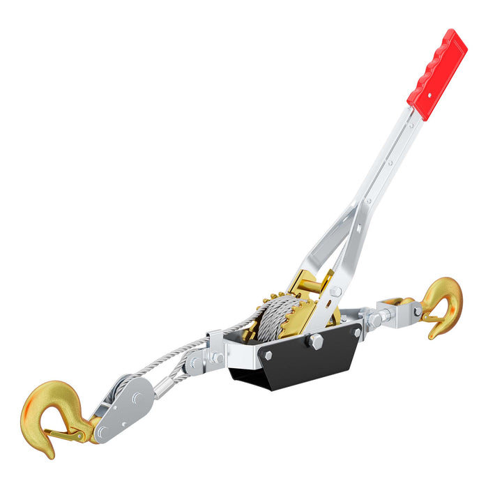 Paranco a leva max 4000 kg 3 m 2 ganci di carico Argano manuale a fune