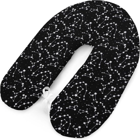 Cuscino per allattamento XXL, cuscino per dormire durante la gravidanza, con copertura per cuscino per allattamento, cuscino per dormire laterale, cuscino per allattamento, piccolo (nero cielo)