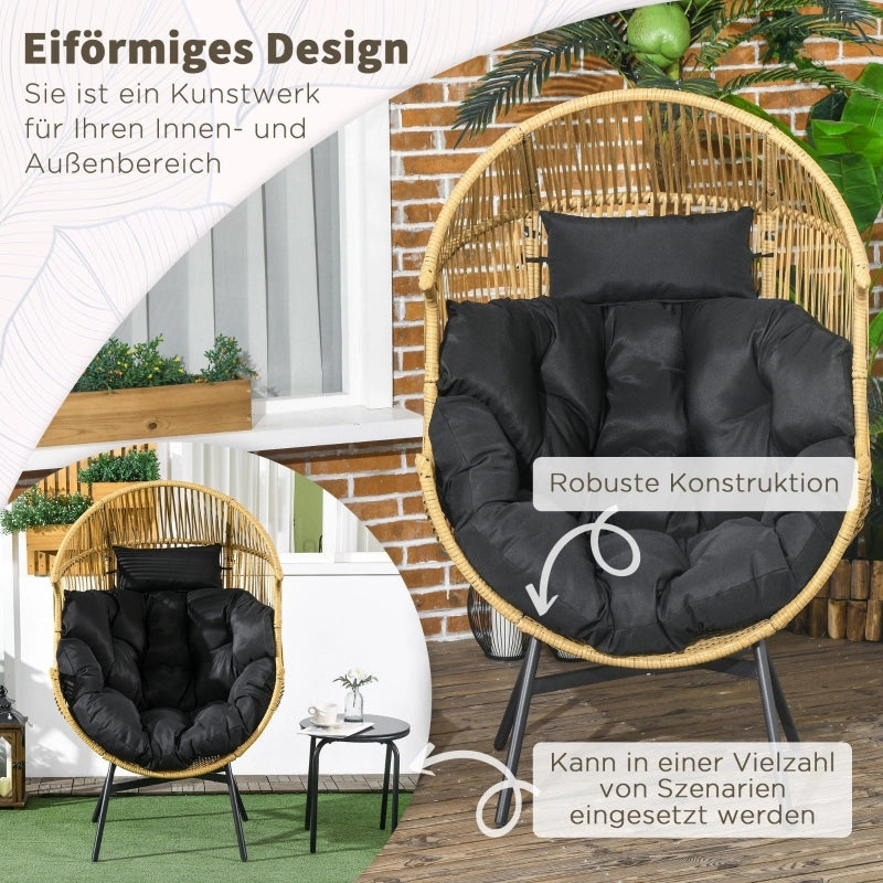 Poltrona in rattan poltrona da giardino realizzata in rattan PE per giardino e terrazzo sabbia