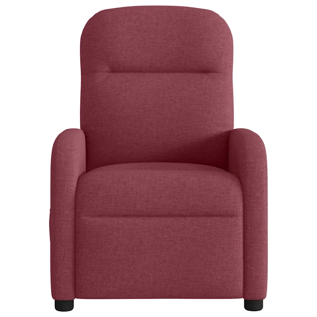 Poltrona | Sedia Relax Elettrica Reclinabile Rosso Vino in Tessuto