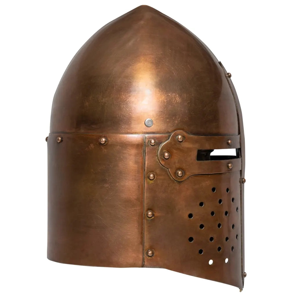 Elmo da Cavaliere Medievale Antico Replica LARP Rame in Acciaio CFW4268513