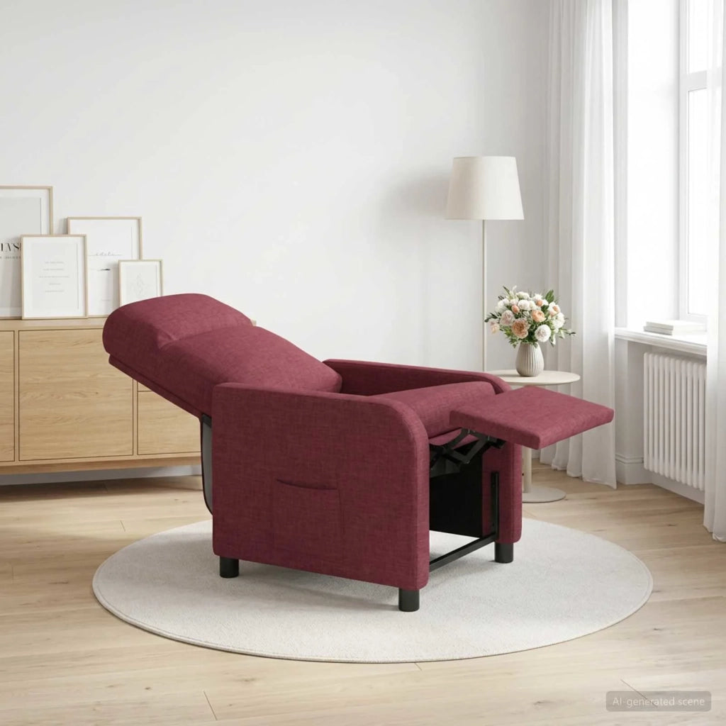 Divano Sedia-Poltrona reclinabile Rosso Vino Tessuto 687249