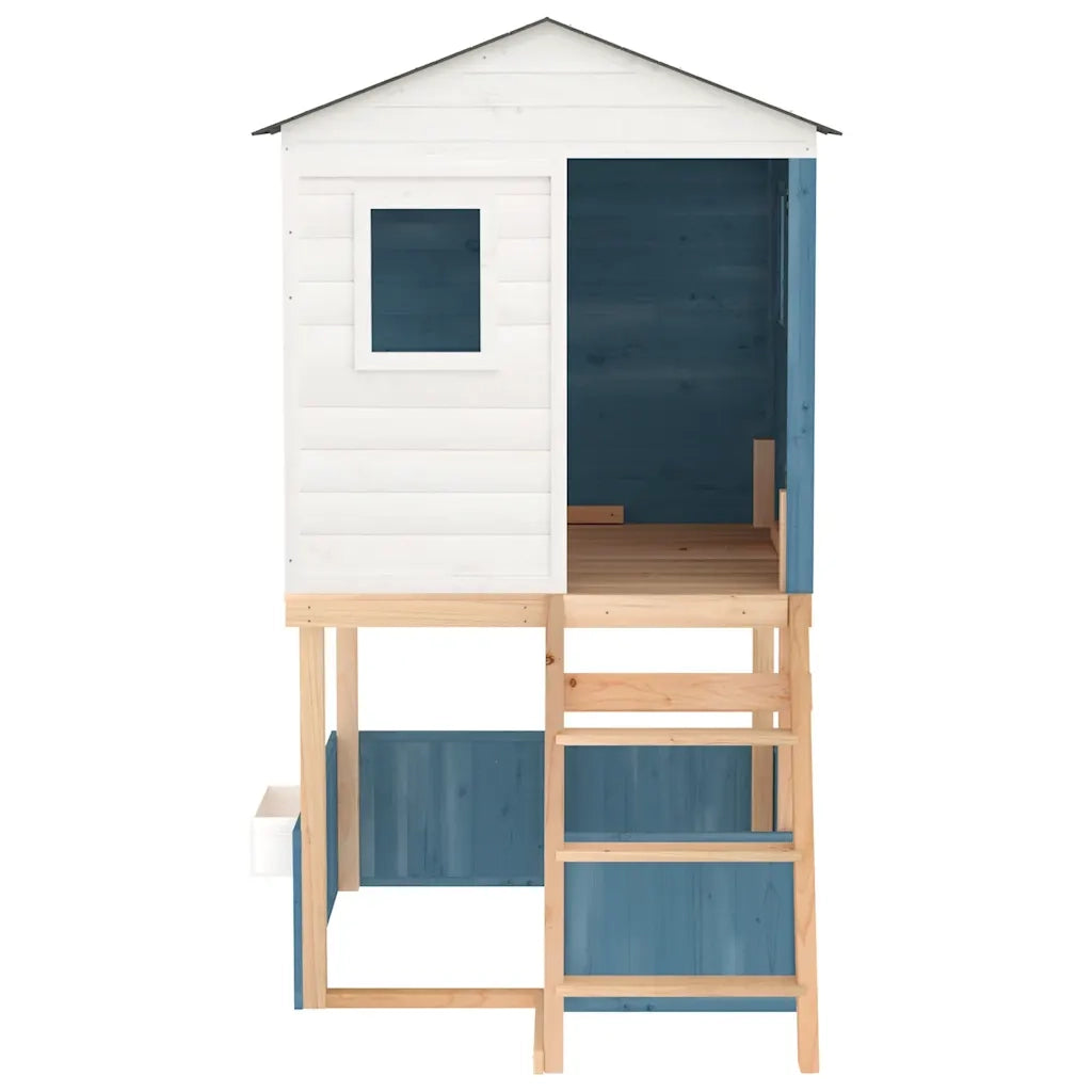 Set da Gioco da Esterno in Legno Massello di Abete Bianco e Blu 3376143