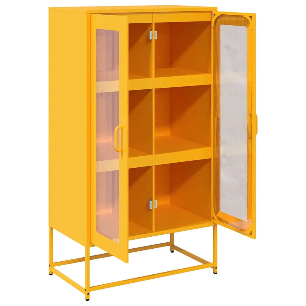 Credenza Giallo Senape 68x39x123 cm in Acciaio