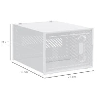 Mobile Scarpiera Modulare Salvaspazio, 18 Cubi 28x36x21 cm in Plastica PP, Bianco