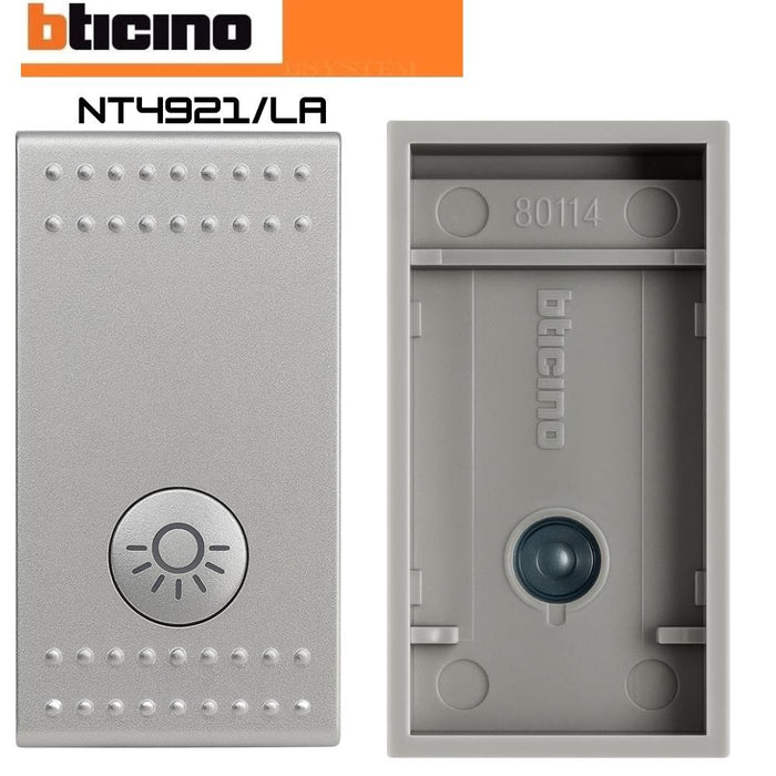 Copritasto 1 modulo grigio con simbolo luce bticino livinglight tech