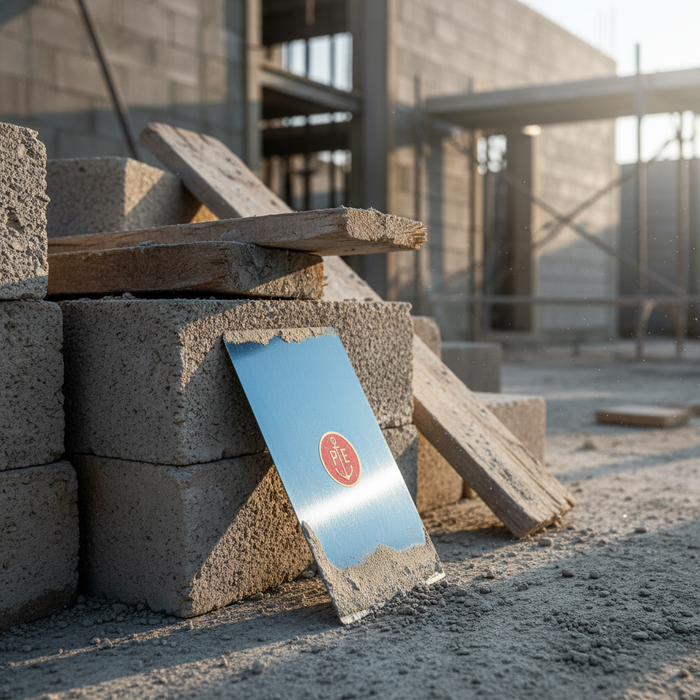 Spatola milanese blu 80 mm per edilizia e carrozzeria