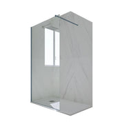 Parete doccia Walk-in da 100 CM H 200 Vetro Trasparente Profilo Blu Navy in pvc mod. Kolors